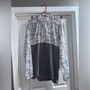 Grey under armor large quarter zip windbreaker